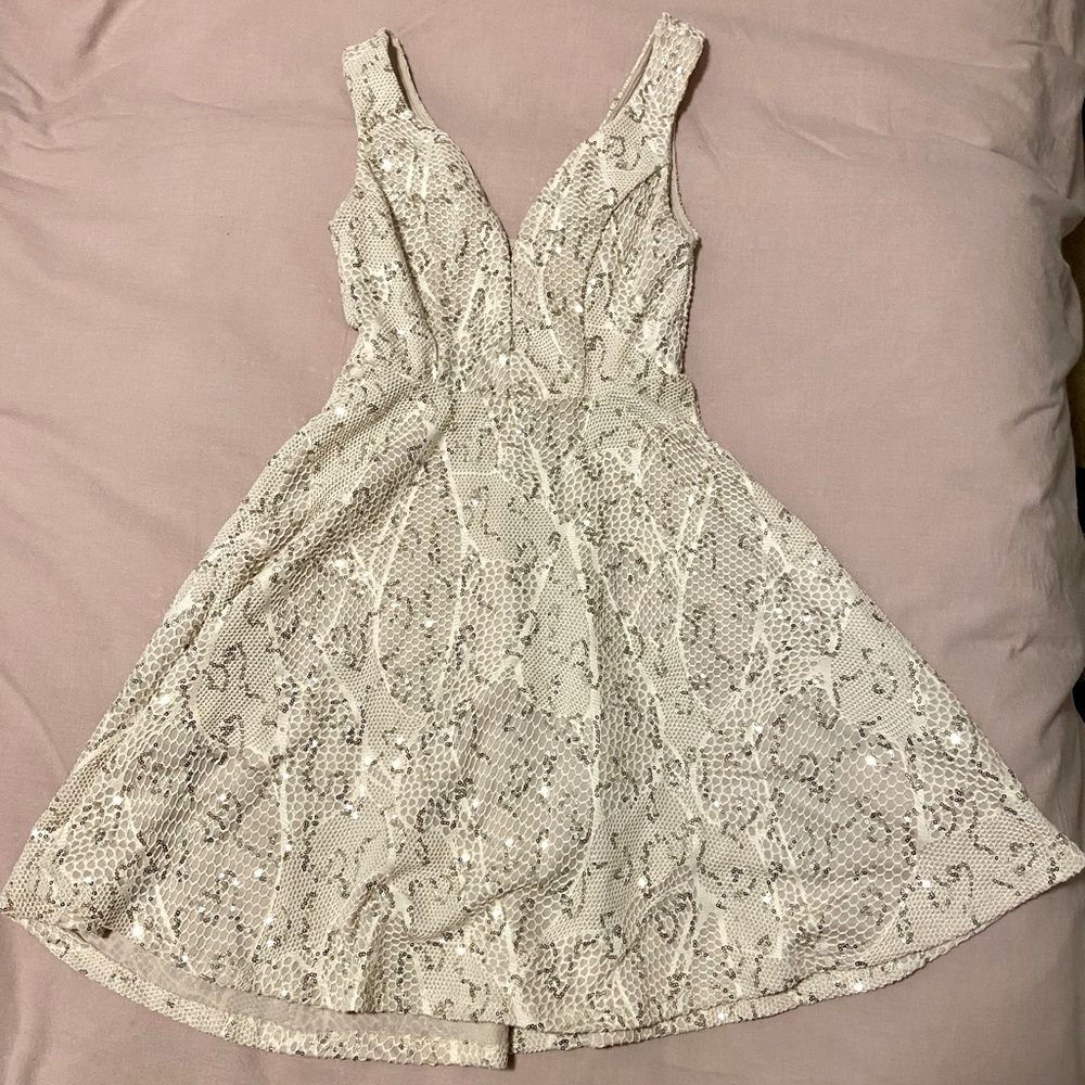 Gold sequin skater dress size S